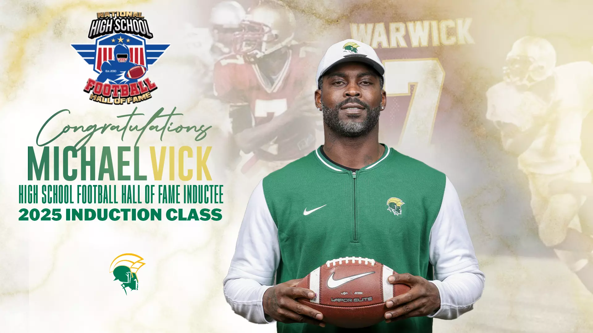 Vick to Enter National High School Football Hall of Fame
