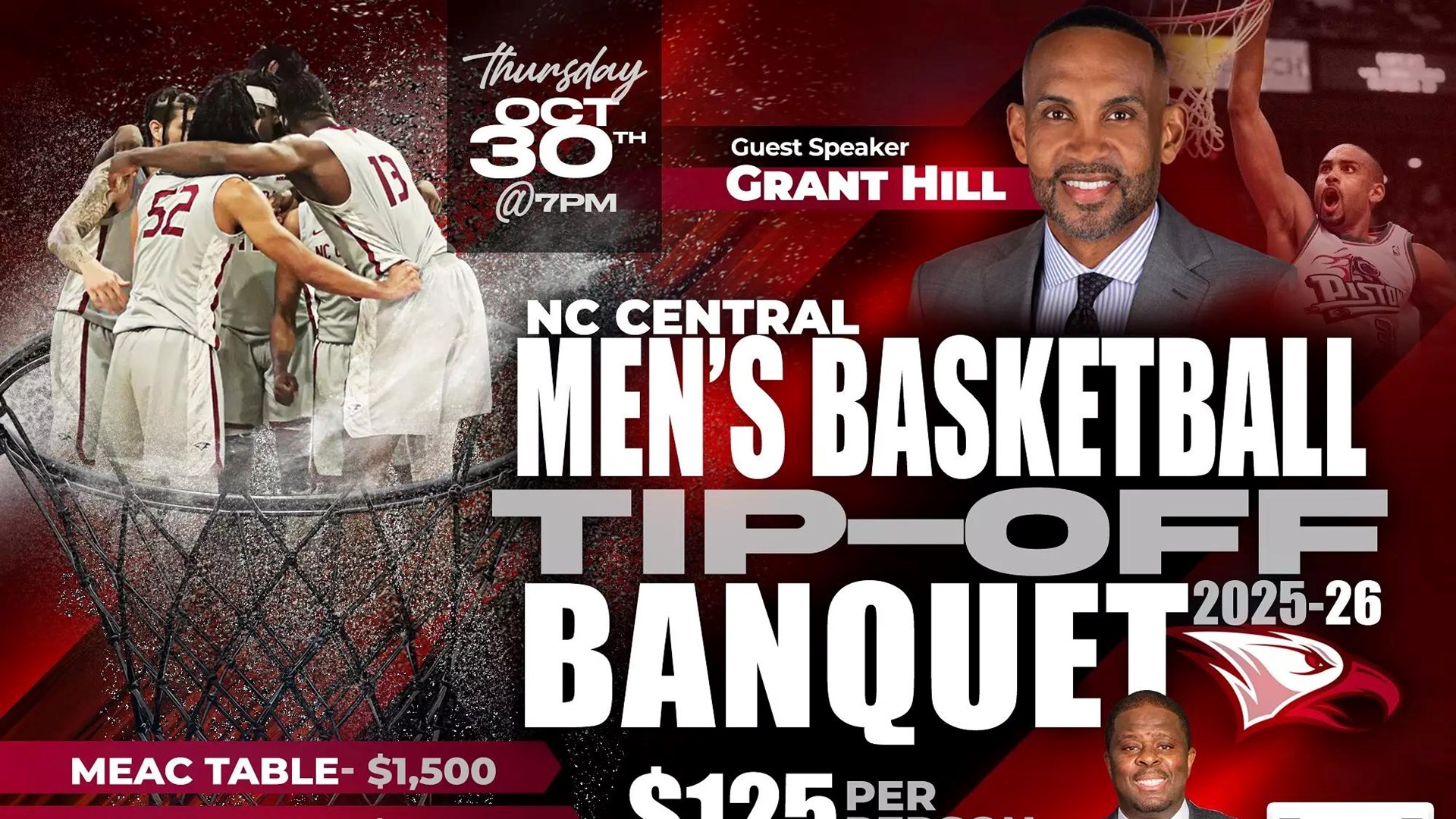 NCCU Men’s Basketball Program Set to Host Tip-Off Banquet, Featuring Guest Speaker Grant Hill