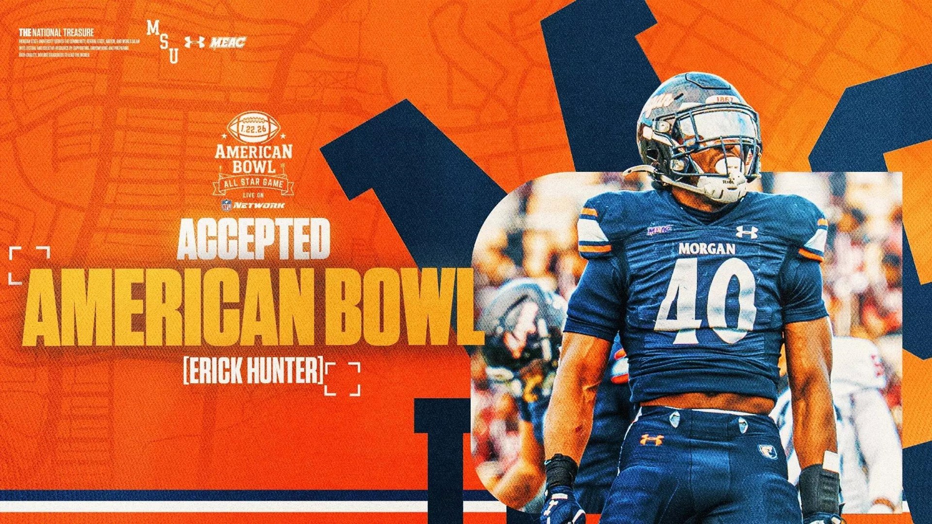 Morgan State star linebacker Erick Hunter Selected to The American Bowl