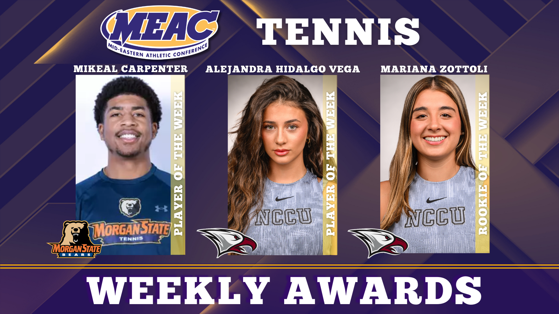 MEAC Announces Weekly Tennis Honors