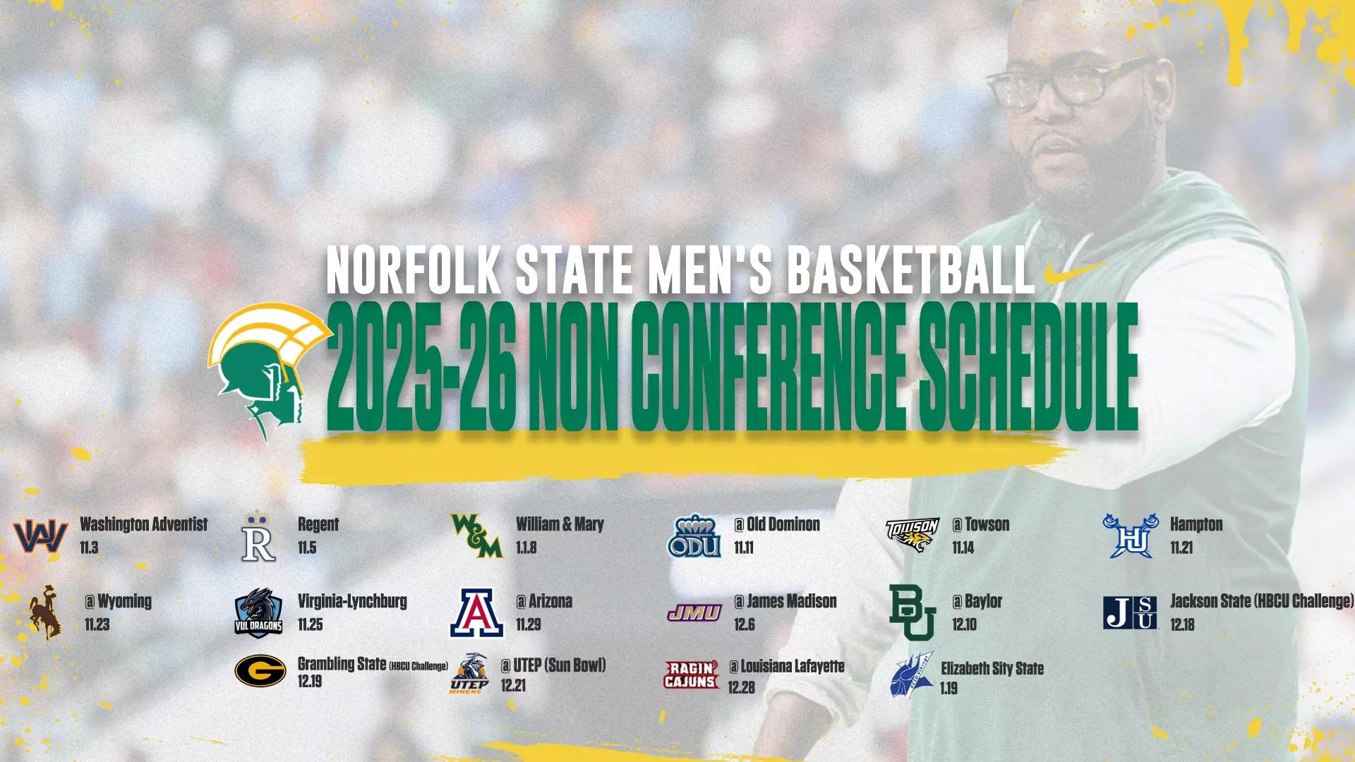 Norfolk State Men’s Basketball Announces 2025-26 Nonconference Schedule